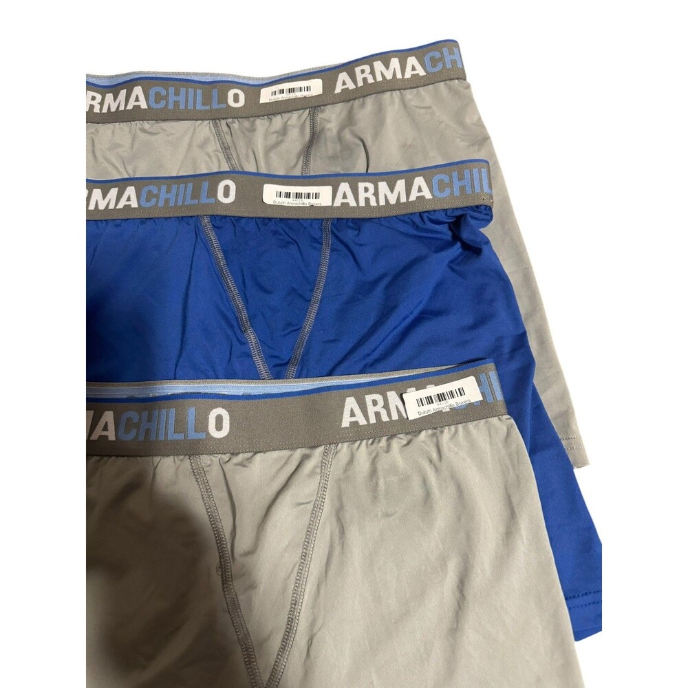 Duluth Trading Armachillo Cooling Boxer Briefs 2X shorter leg 1 Blue/2 Gray